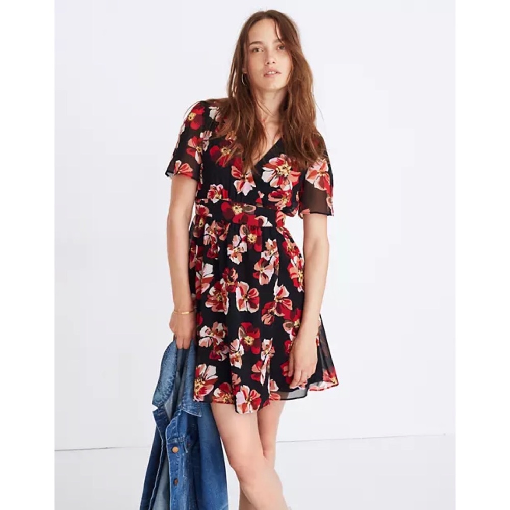 Madewell Tulip-Sleeve Mini Dress in French Rose